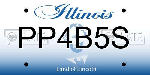 PP4B5S Illinois License Plate