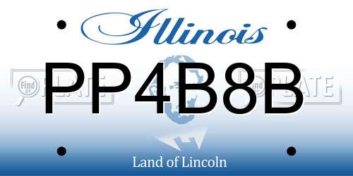 PP4B8B Illinois License Plate