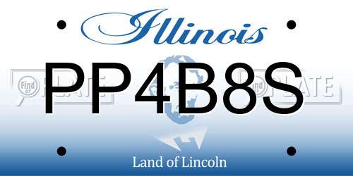 PP4B8S Illinois License Plate
