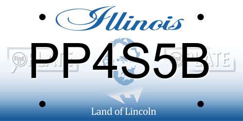 PP4S5B Illinois License Plate