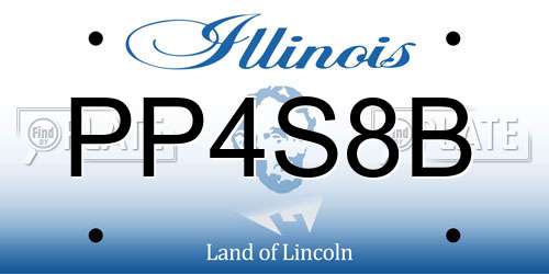 PP4S8B Illinois License Plate