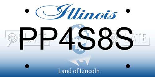 PP4S8S Illinois License Plate