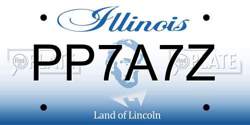 PP7A7Z Illinois License Plate
