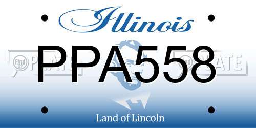 PPA558 Illinois License Plate