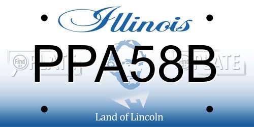 PPA58B Illinois License Plate