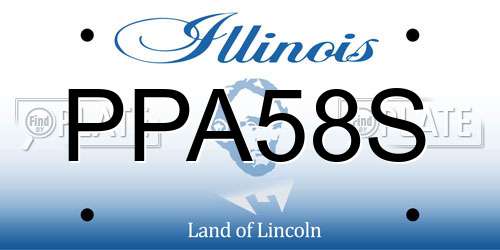 PPA58S Illinois License Plate