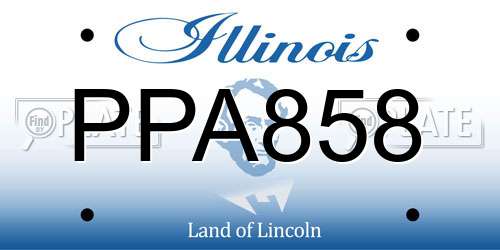 PPA858 Illinois License Plate