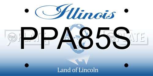 PPA85S Illinois License Plate
