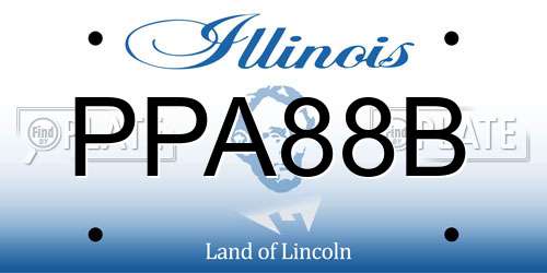 PPA88B Illinois License Plate