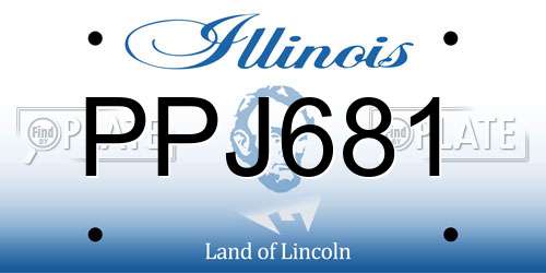 PPJ681 Illinois License Plate
