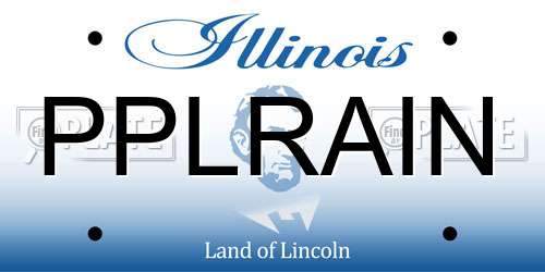 PPLRAIN Illinois License Plate