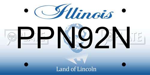 PPN92N Illinois License Plate