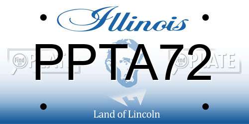 PPTA72 Illinois License Plate