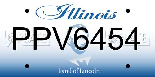 PPV6454 Illinois License Plate