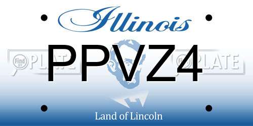 PPVZ4 Illinois License Plate