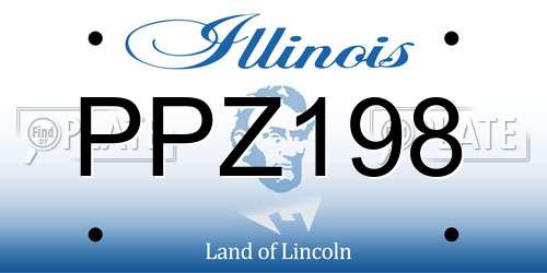 PPZ198 Illinois License Plate