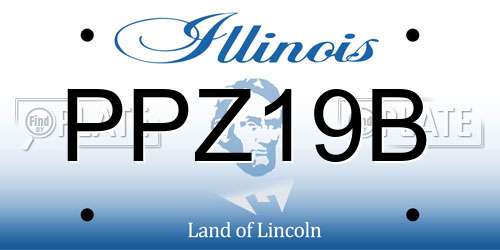 PPZ19B Illinois License Plate