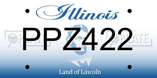 PPZ422 Illinois License Plate