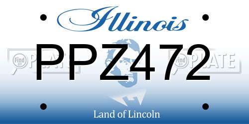 PPZ472 Illinois License Plate