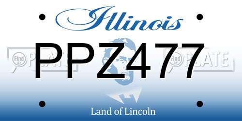PPZ477 Illinois License Plate