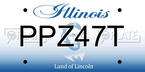 PPZ47T Illinois License Plate