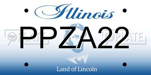PPZA22 Illinois License Plate