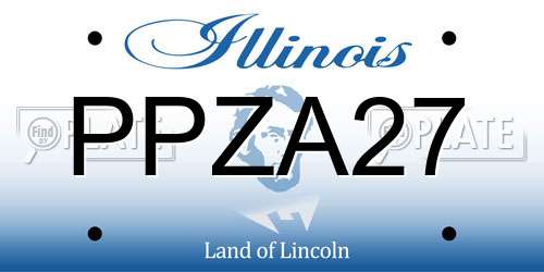 PPZA27 Illinois License Plate