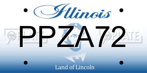 PPZA72 Illinois License Plate