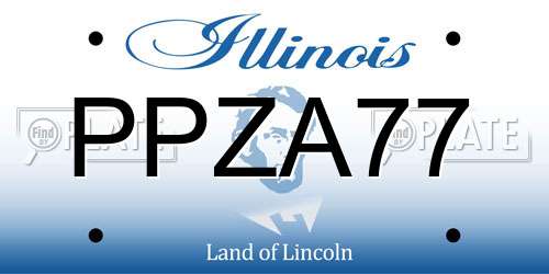 PPZA77 Illinois License Plate
