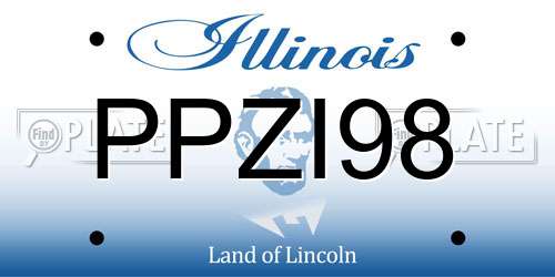 PPZI98 Illinois License Plate