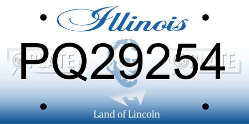 PQ29254 Illinois License Plate