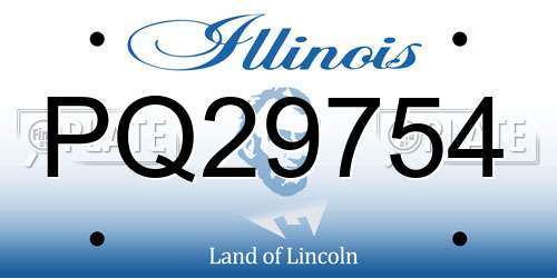 PQ29754 Illinois License Plate