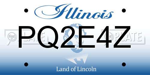 PQ2E4Z Illinois License Plate