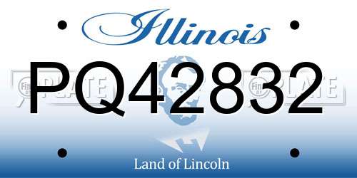 PQ42832 Illinois License Plate