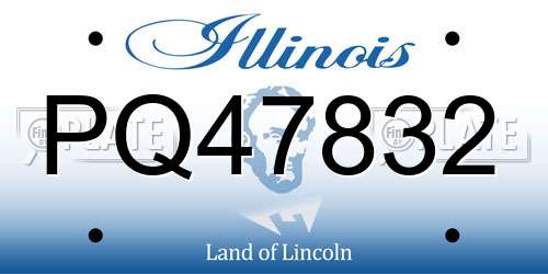 PQ47832 Illinois License Plate