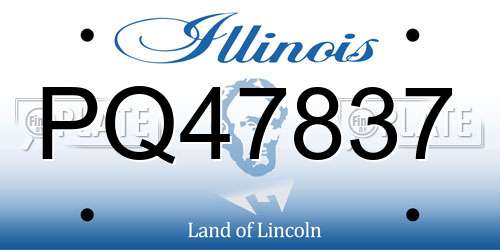 PQ47837 Illinois License Plate