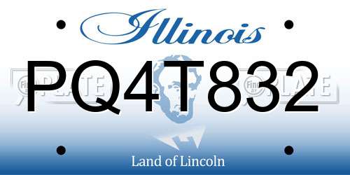 PQ4T832 Illinois License Plate
