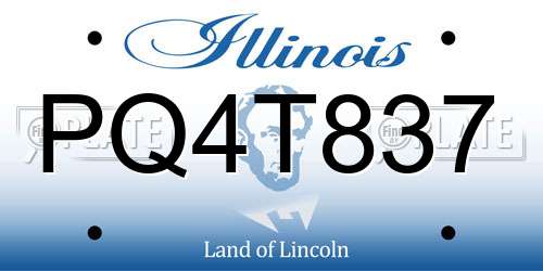 PQ4T837 Illinois License Plate