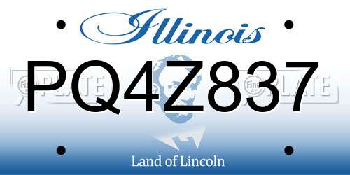 PQ4Z837 Illinois License Plate