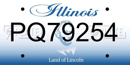 PQ79254 Illinois License Plate