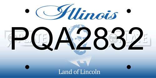PQA2832 Illinois License Plate