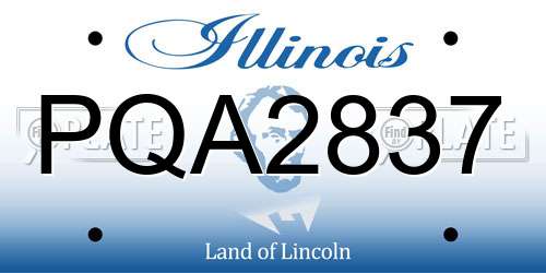 PQA2837 Illinois License Plate