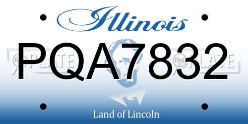 PQA7832 Illinois License Plate