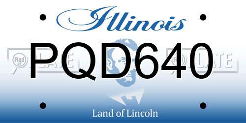 PQD640 Illinois License Plate