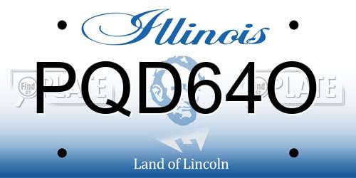 PQD64O Illinois License Plate