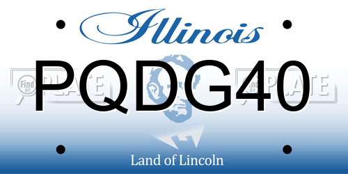 PQDG40 Illinois License Plate