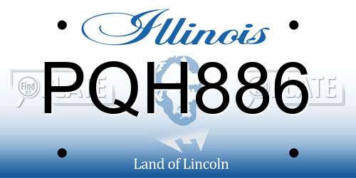 PQH886 Illinois License Plate