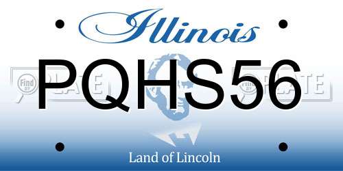 PQHS56 Illinois License Plate
