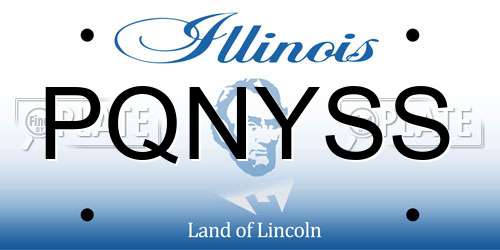 PQNYSS Illinois License Plate