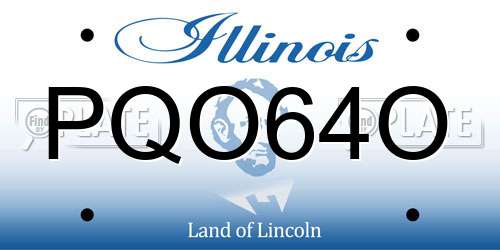 PQO64O Illinois License Plate